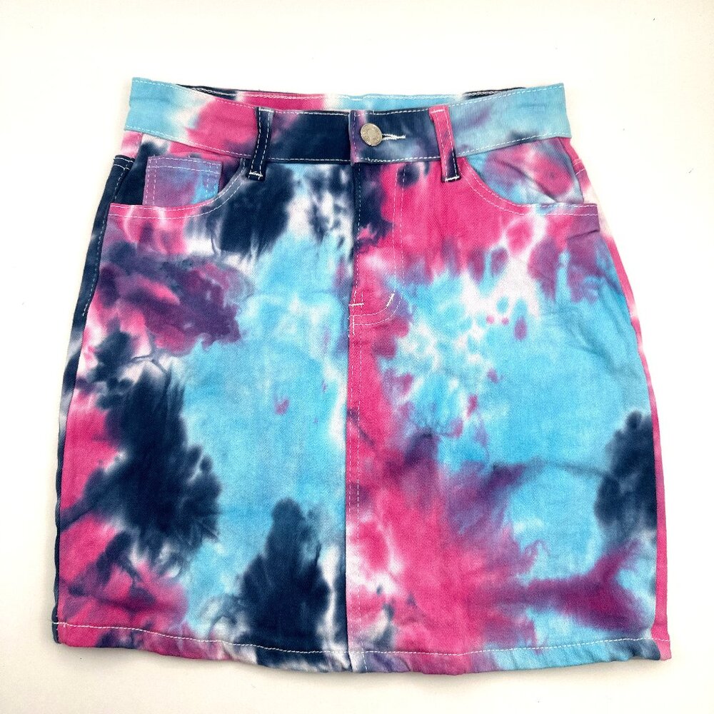 Vibrant Tie-Dye Mini Skirt
